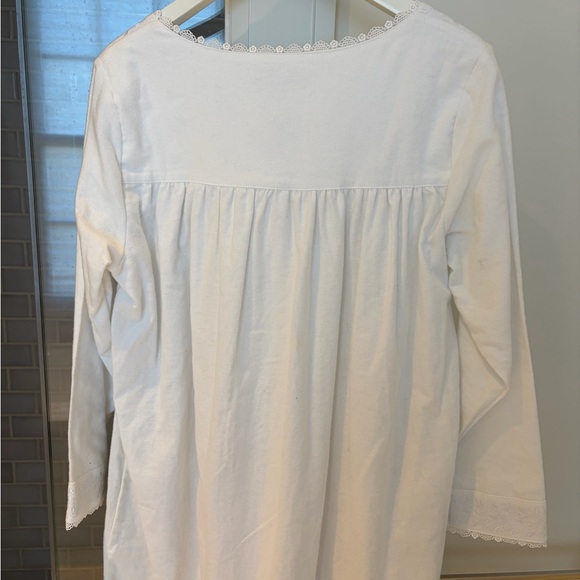 Eileen West Cotton Flannel Nightgown with Lace Trim - Picture 2 of 9